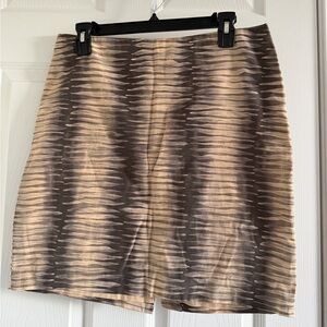 EUC Kenneth Cole Brown Beige Stripe Pencil Skirt Size 6P Office Business Casual